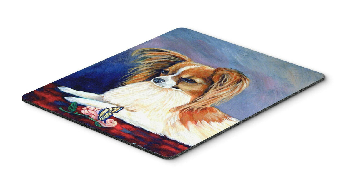 Sable Papillon with a Butterfly and rose Mouse Pad, Hot Pad or Trivet by Caroline&#39;s Treasures