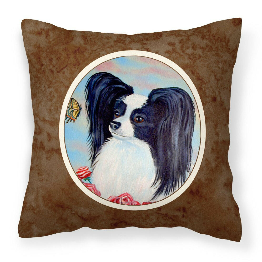 Papillon Black and White Fabric Decorative Pillow 7040PW1414 - the-store.com