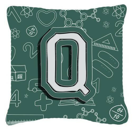 Letter Q Back to School Initial Canvas Fabric Decorative Pillow CJ2010-QPW1414 by Caroline&#39;s Treasures