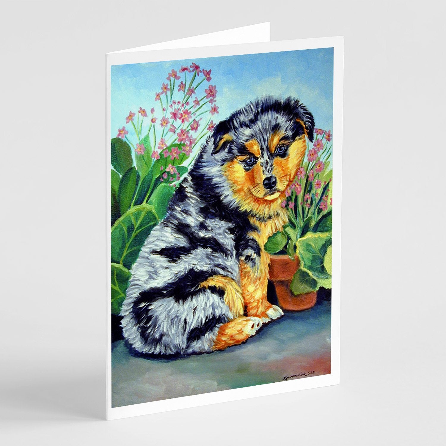 Buy this Australian Shepherd Puppy Greeting Cards and Envelopes Pack of 8