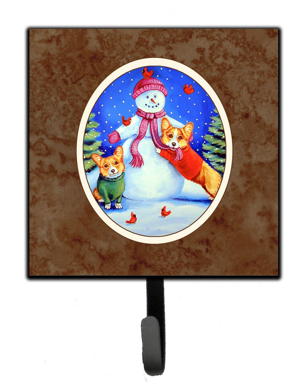 Snowman with Corgi Leash or Key Holder 7048SH4 by Caroline&#39;s Treasures