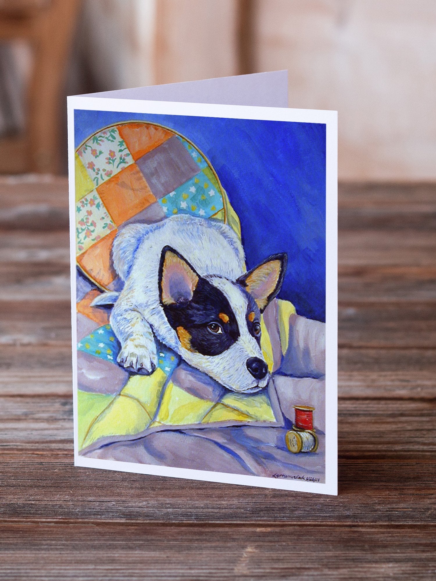 Buy this Australian Cattle Dog Sew Perfect Greeting Cards and Envelopes Pack of 8