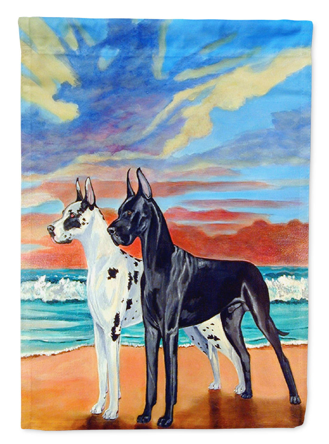 At sunset Great Dane Flag Canvas House Size  the-store.com.