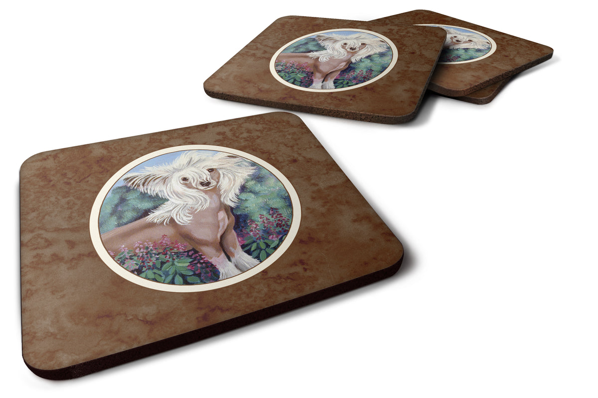 Chinese Crested Foam Coaster Set of 4 7052FC - the-store.com