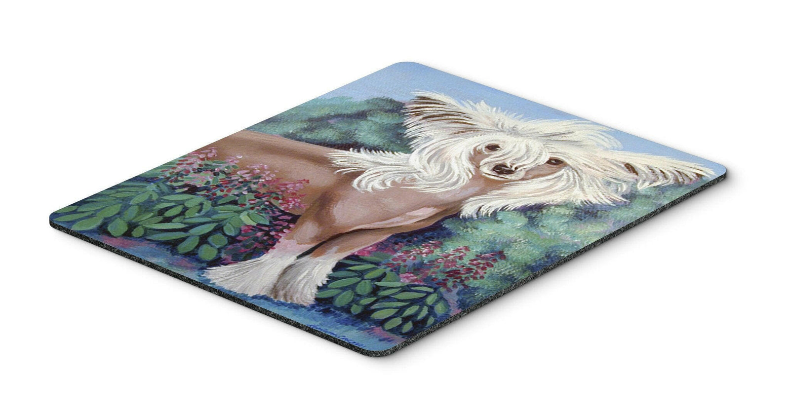 Chinese Crested in flowers Mouse Pad, Hot Pad or Trivet by Caroline's Treasures
