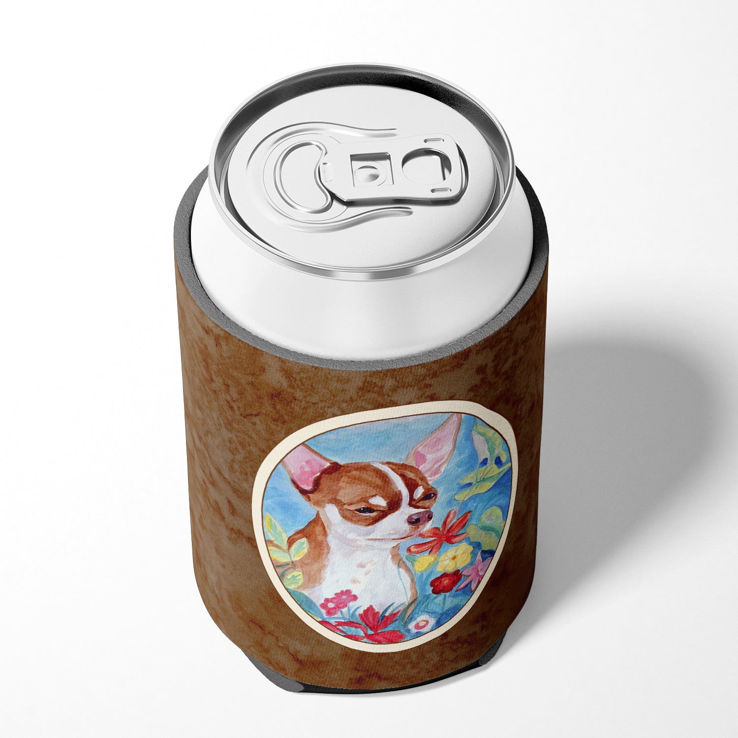 Chihuahua in flowers Can or Bottle Hugger 7053CC