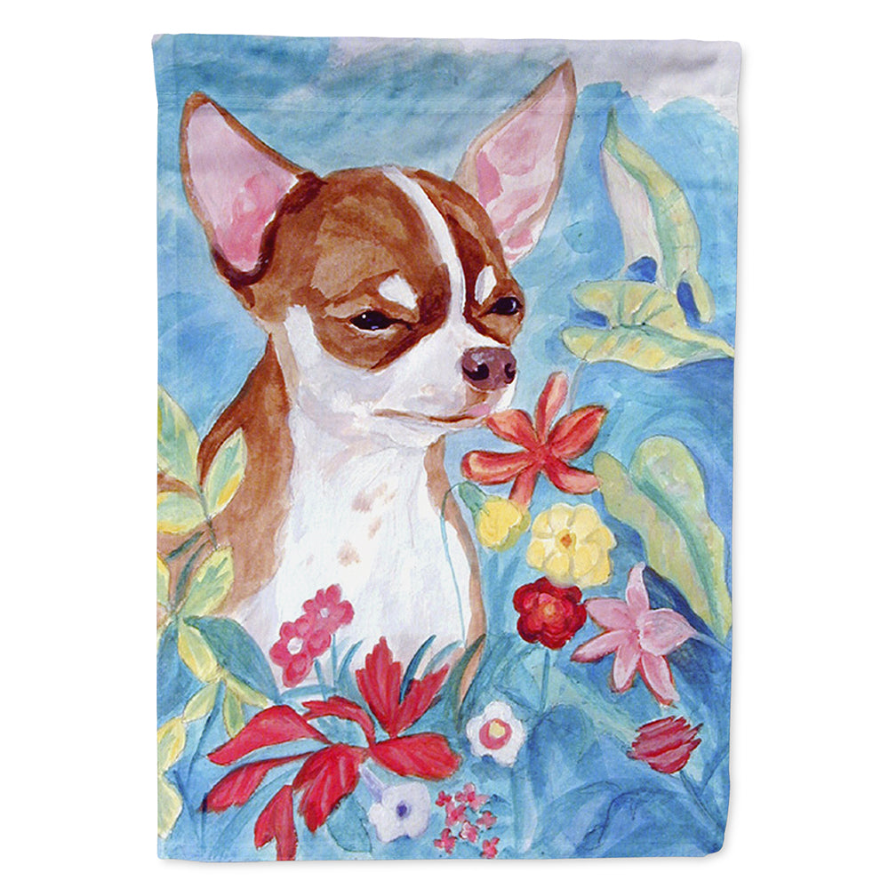 Chihuahua in flowers Flag Canvas House Size
