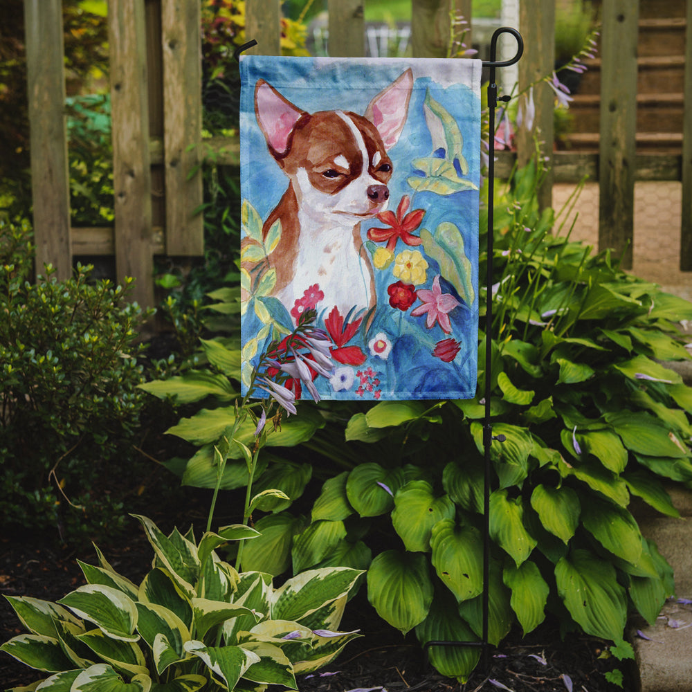 Chihuahua en fleurs Drapeau Jardin Taille