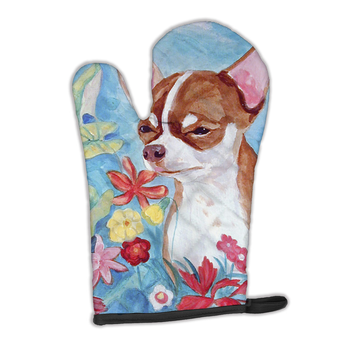 Chihuahua in flowers Oven Mitt 7053OVMT  the-store.com.