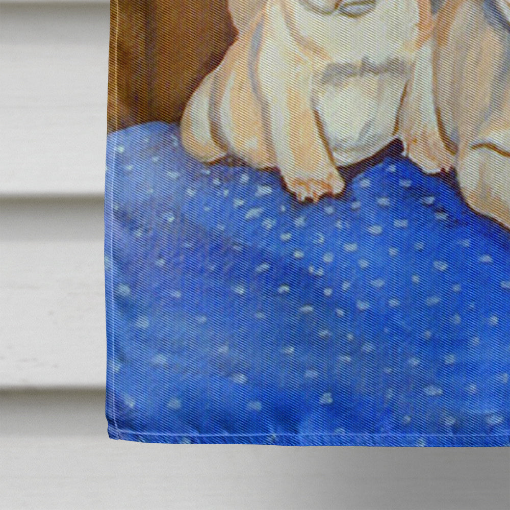 White Frenchies in Momma's Chair French Bulldog Flag Canvas House Size