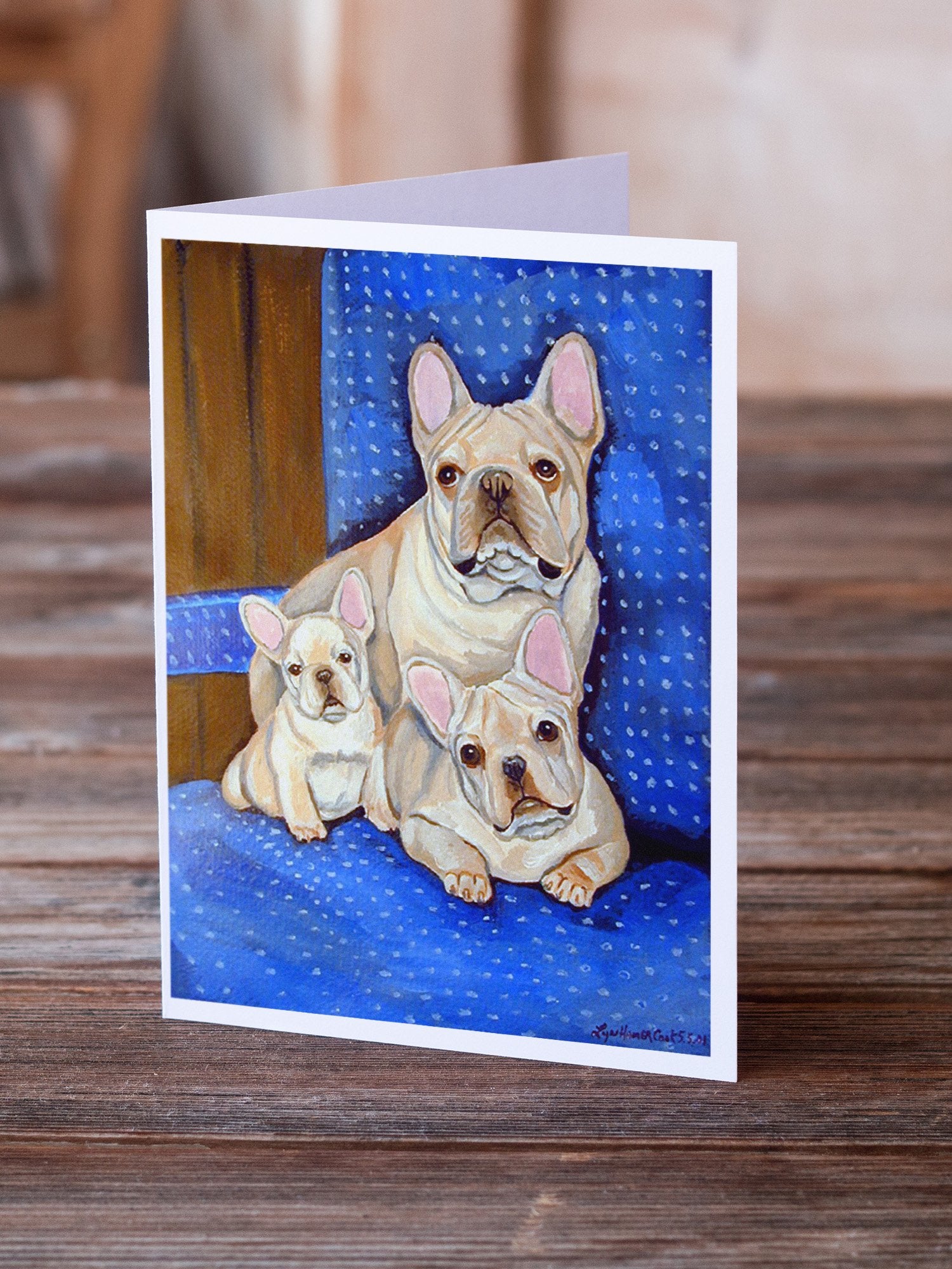 French Bulldog Momma's Love  Greeting Cards and Envelopes Pack of 8 - the-store.com