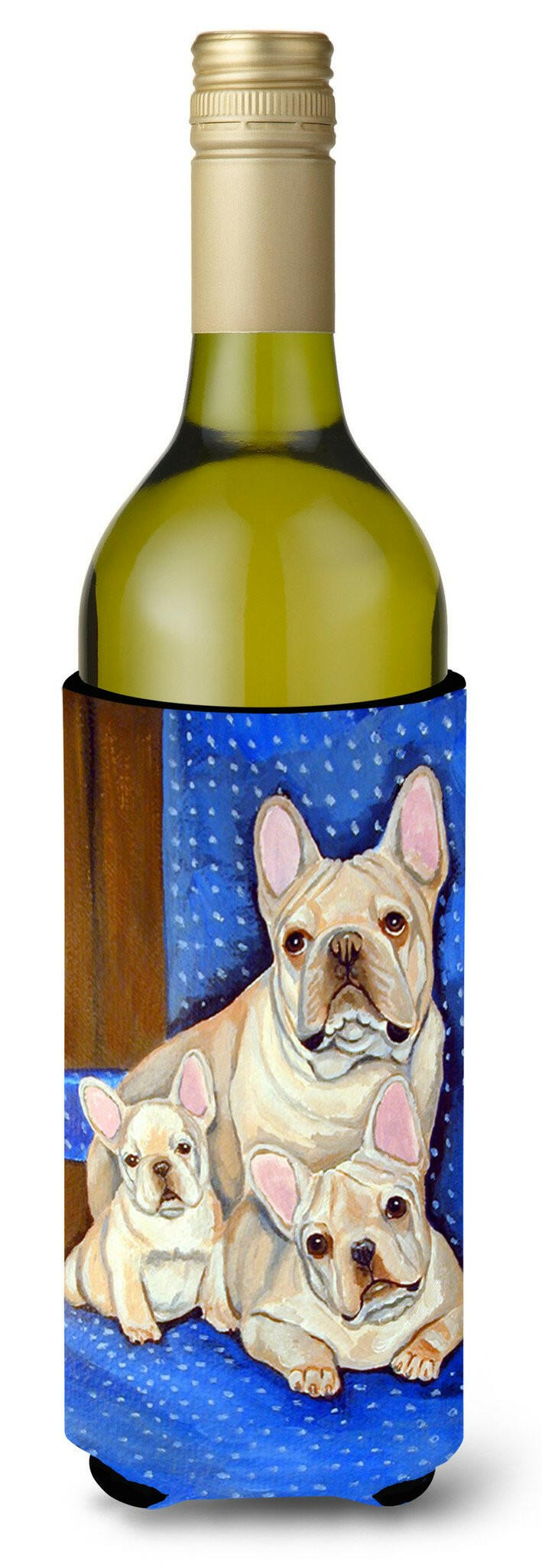 French Bulldog Momma&#39;s Love Wine Bottle Beverage Insulator Beverage Insulator Hugger by Caroline&#39;s Treasures