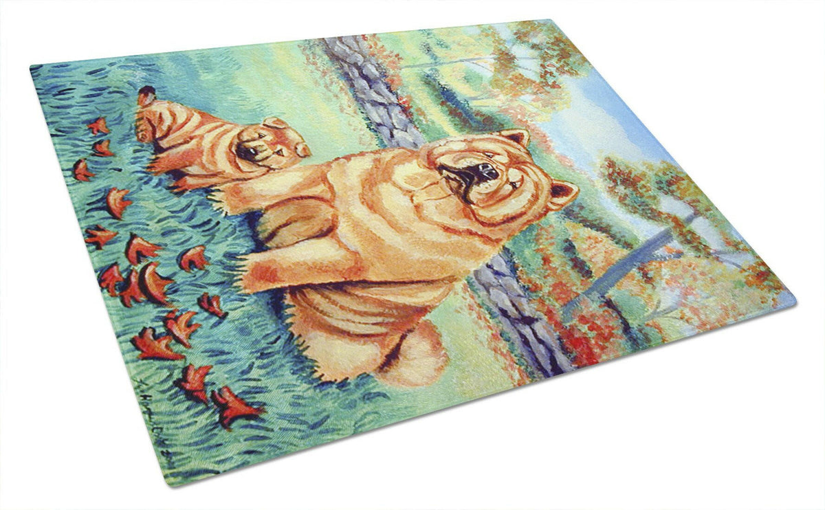 Chow Chow Momma&#39;s Love Glass Cutting Board Large by Caroline&#39;s Treasures