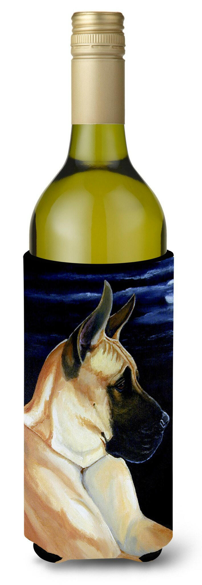 Fawn Great Dane in the Moonlight Wine Bottle Beverage Insulator Beverage Insulator Hugger by Caroline's Treasures
