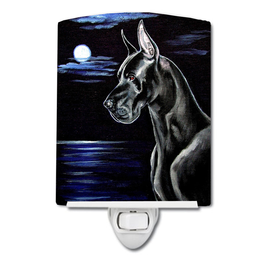 Black Great Dane in the Moonlight Ceramic Night Light 7060CNL - the-store.com