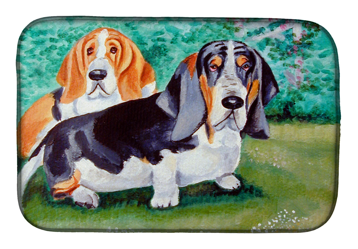 Basset Hound Double Trouble Dish Drying Mat 7061DDM
