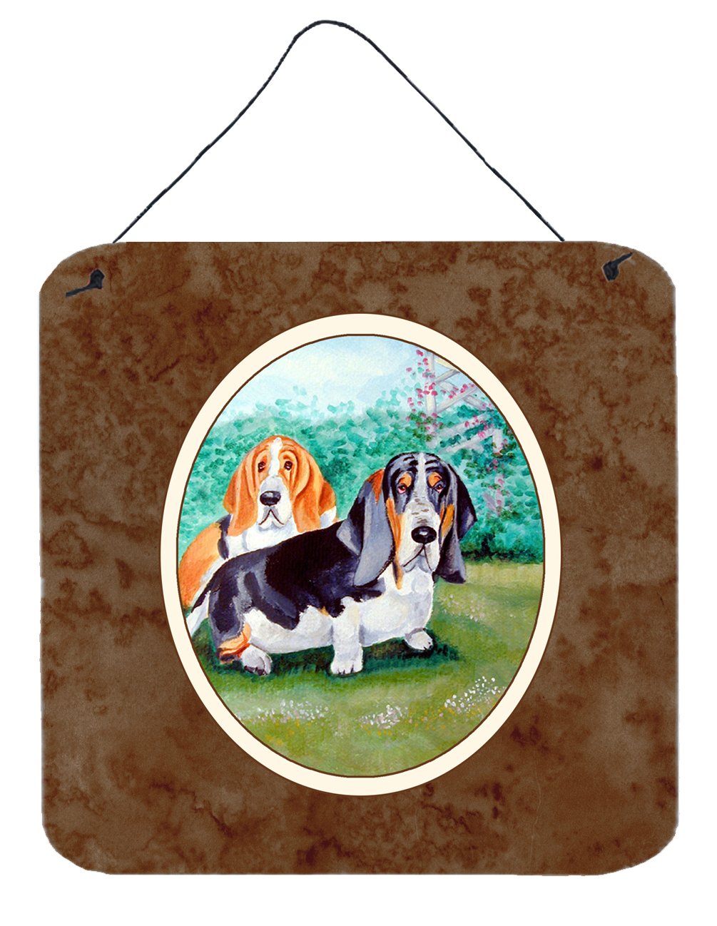 Basset Hound Double Trouble Wall or Door Hanging Prints 7061DS66 by Caroline&#39;s Treasures