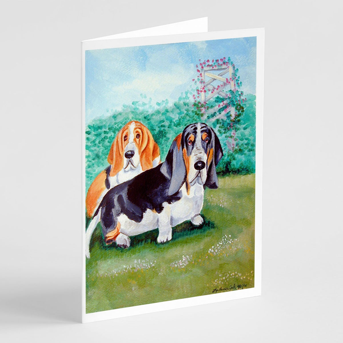 Buy this Basset Hound Double Trouble  Greeting Cards and Envelopes Pack of 8