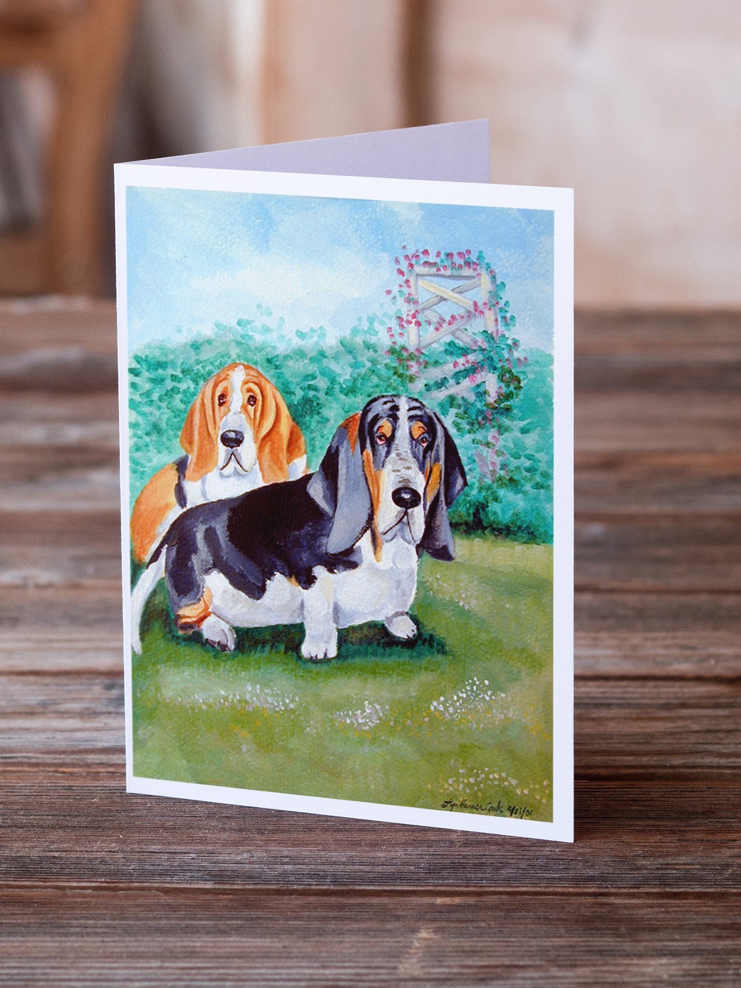 Buy this Basset Hound Double Trouble  Greeting Cards and Envelopes Pack of 8