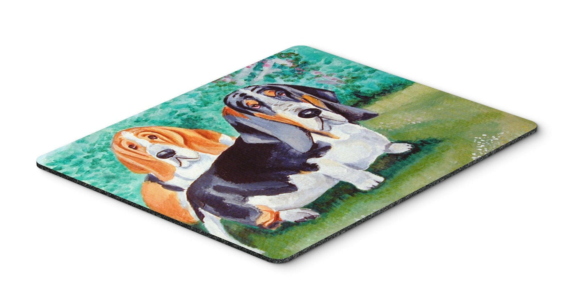 Basset Hound Double Trouble Mouse pad, hot pad, or trivet by Caroline's Treasures
