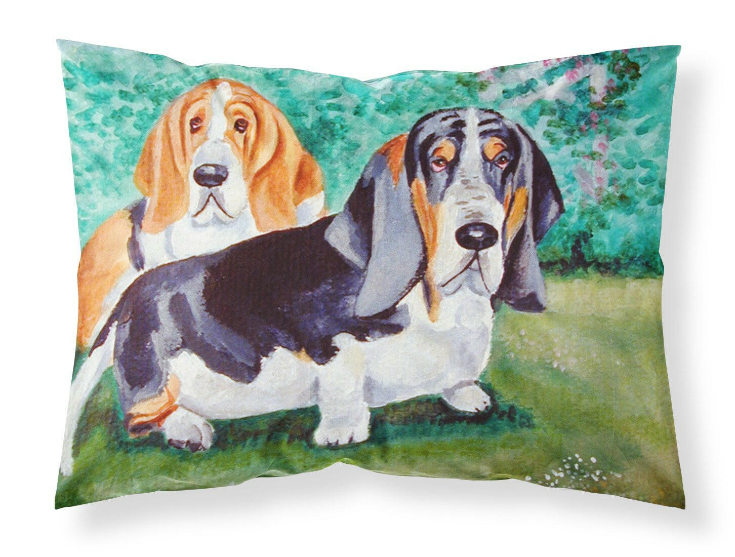 Basset Hound Double Trouble Moisture wicking Fabric standard pillowcase by Caroline's Treasures