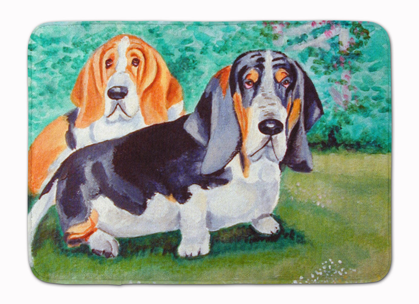 Basset Hound Double Trouble Machine Washable Memory Foam Mat 7061RUG - the-store.com