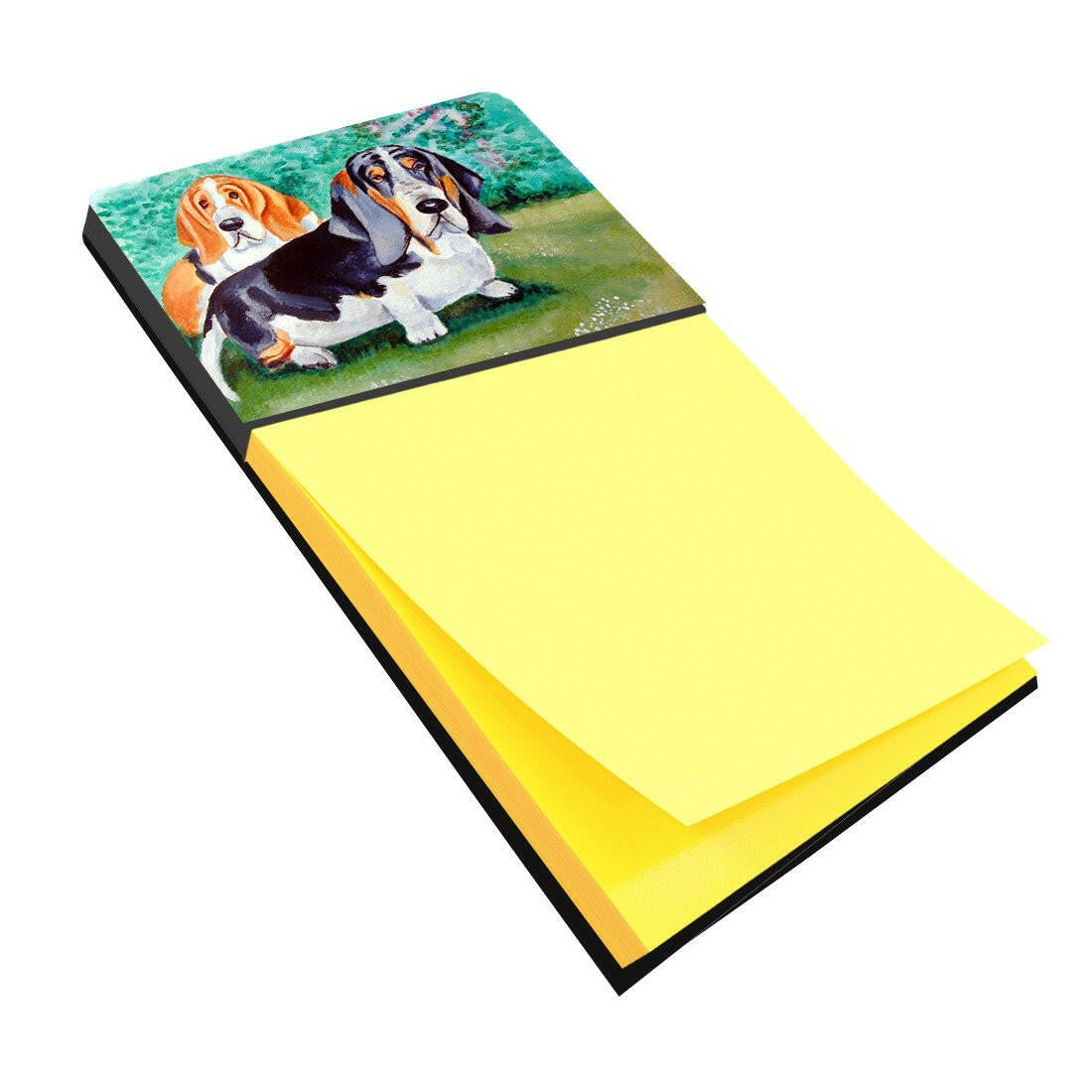 Basset Hound Double Trouble Refiillable Sticky Note Holder or Postit Note Dispenser 7061SN by Caroline's Treasures