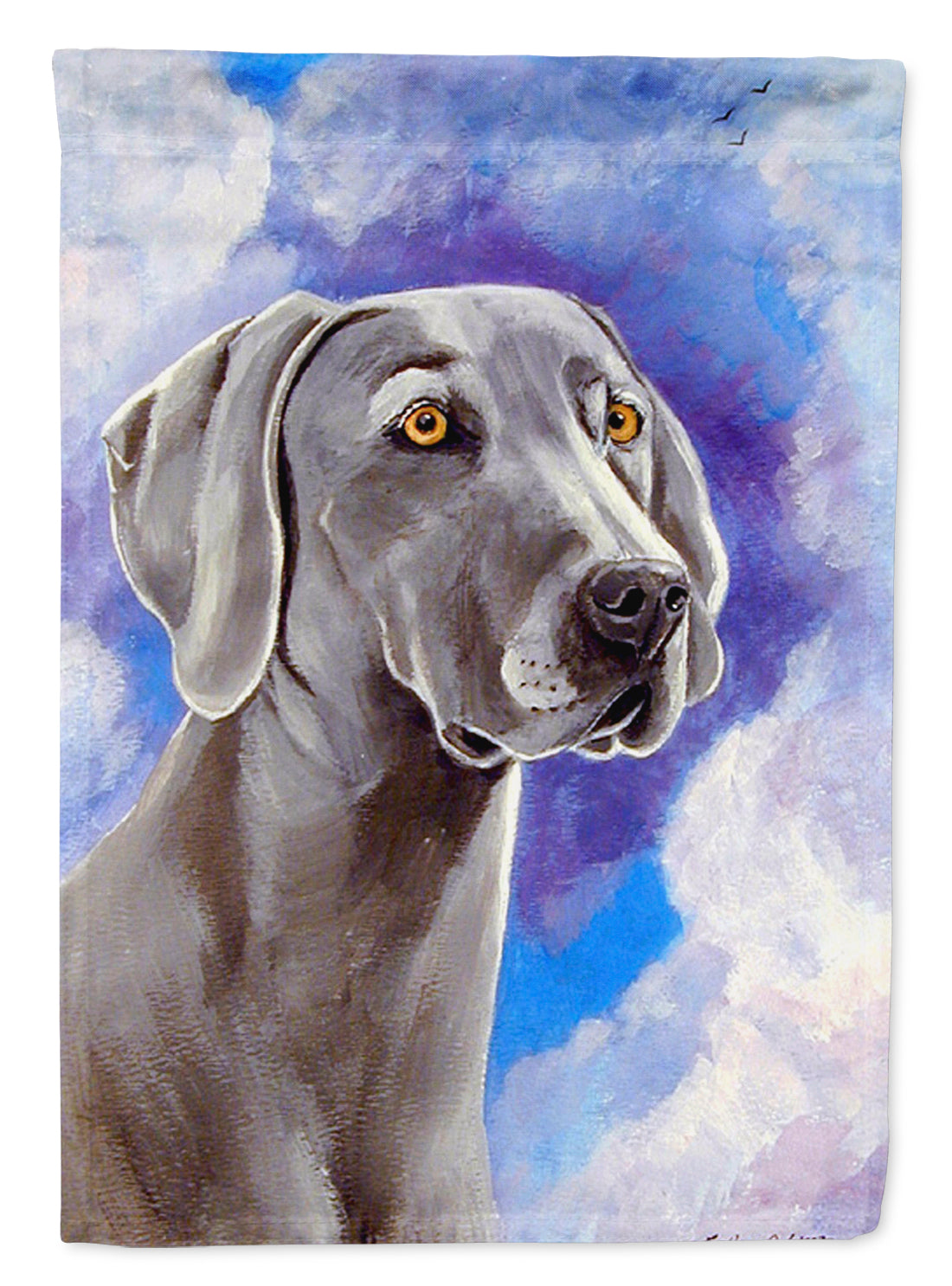 Azure Skies Weimaraner Flag Canvas House Size  the-store.com.