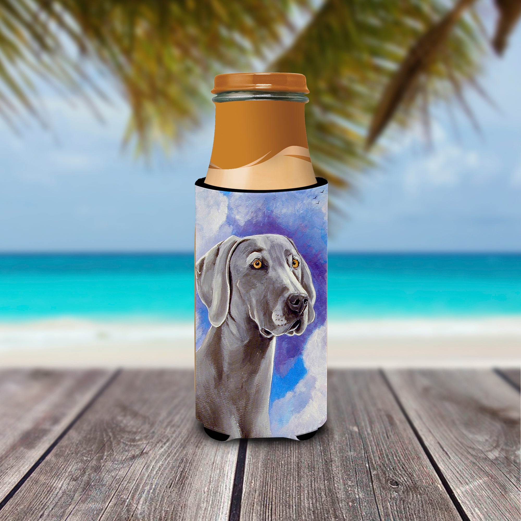 Weimaraner Azure Skies Ultra Beverage Insulators for slim cans 7063MUK