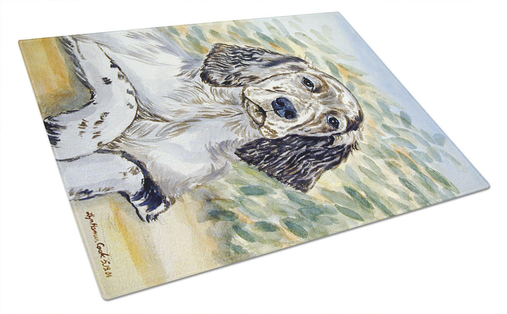 English Setter Glass Cutting Board Large by Caroline's Treasures