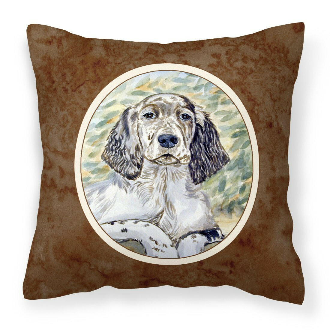 English Setter Patience Fabric Decorative Pillow 7065PW1414 - the-store.com