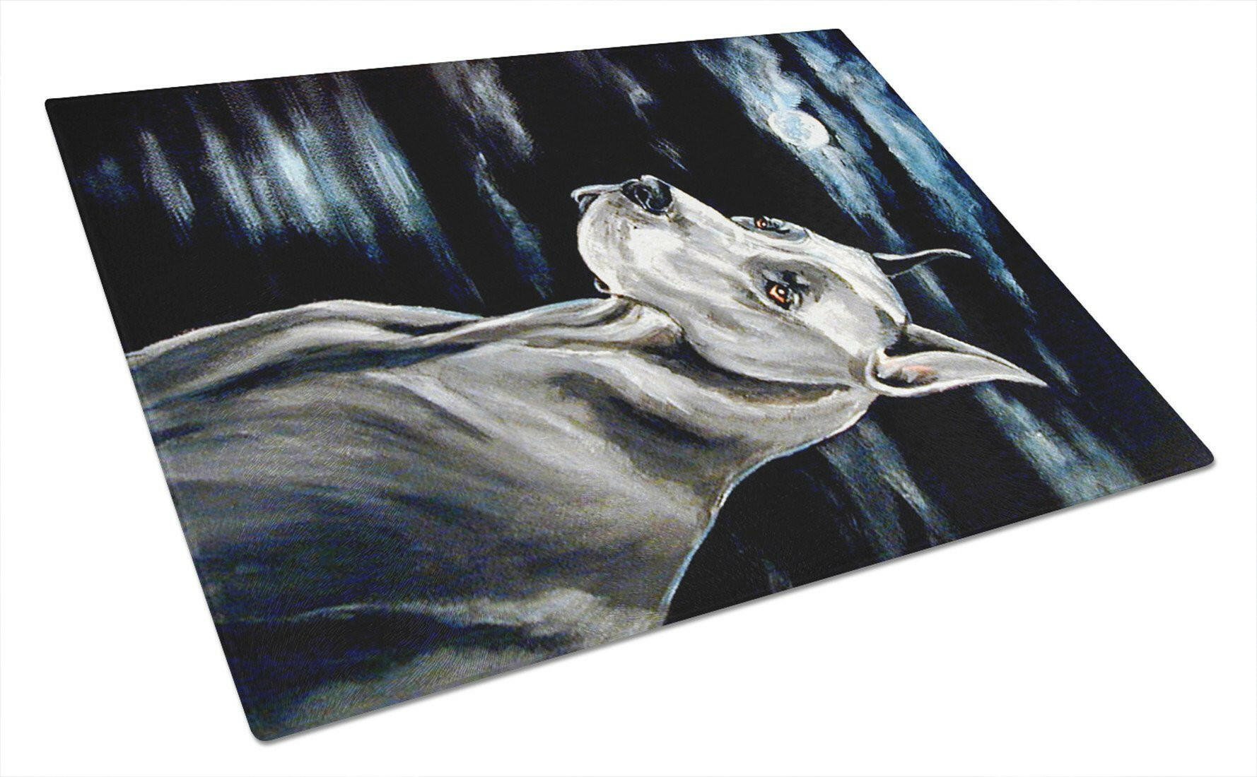 Great Dane in the moonlight Glass Cutting Board Large by Caroline's Treasures