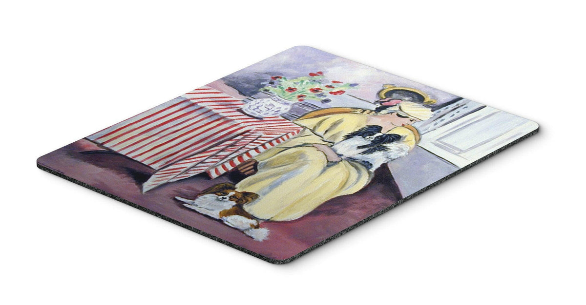 Lady with her Papillon Mouse Pad, Hot Pad or Trivet by Caroline&#39;s Treasures