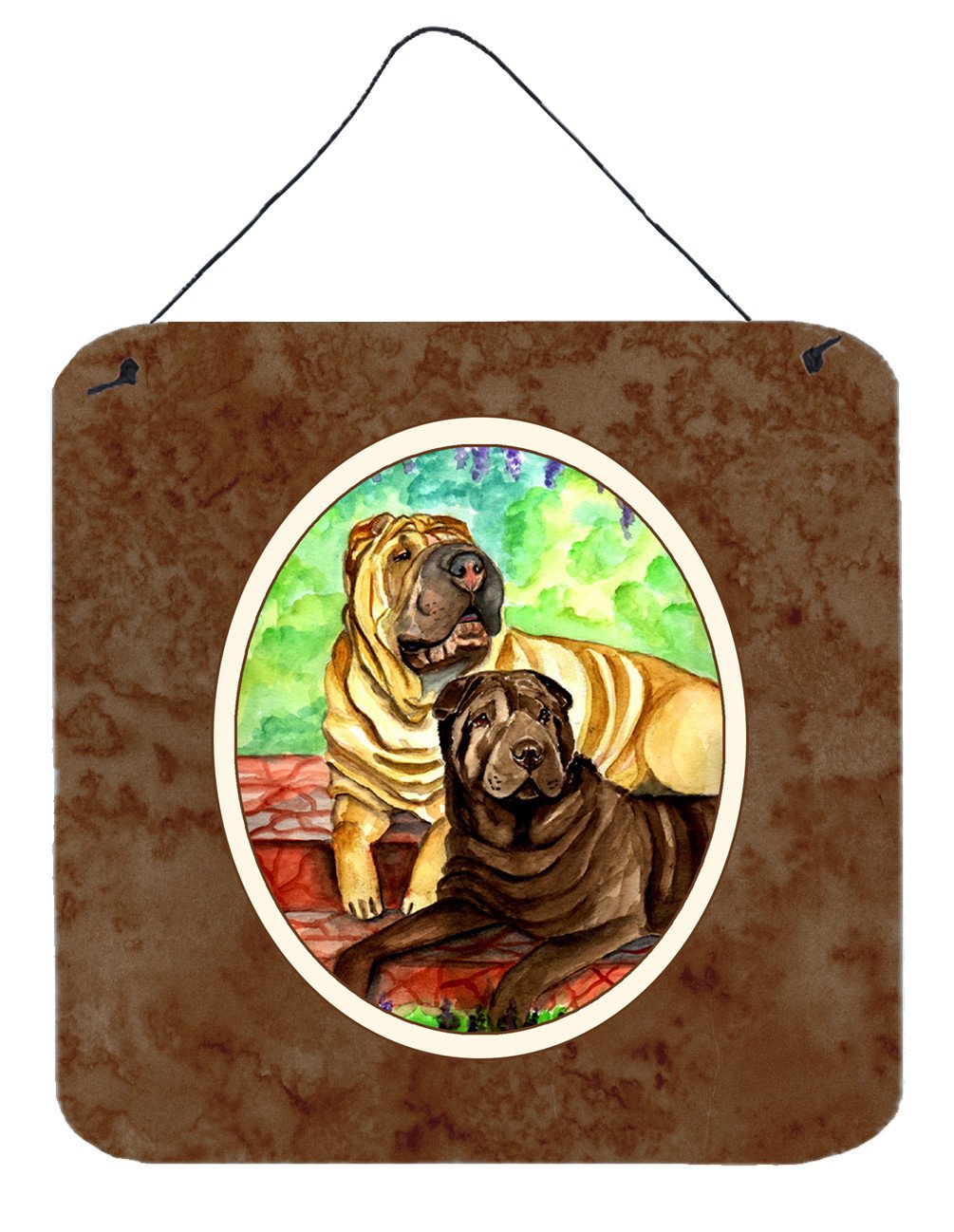 Shar Pei Fawn and Chocolate Wall or Door Hanging Prints 7070DS66 by Caroline's Treasures