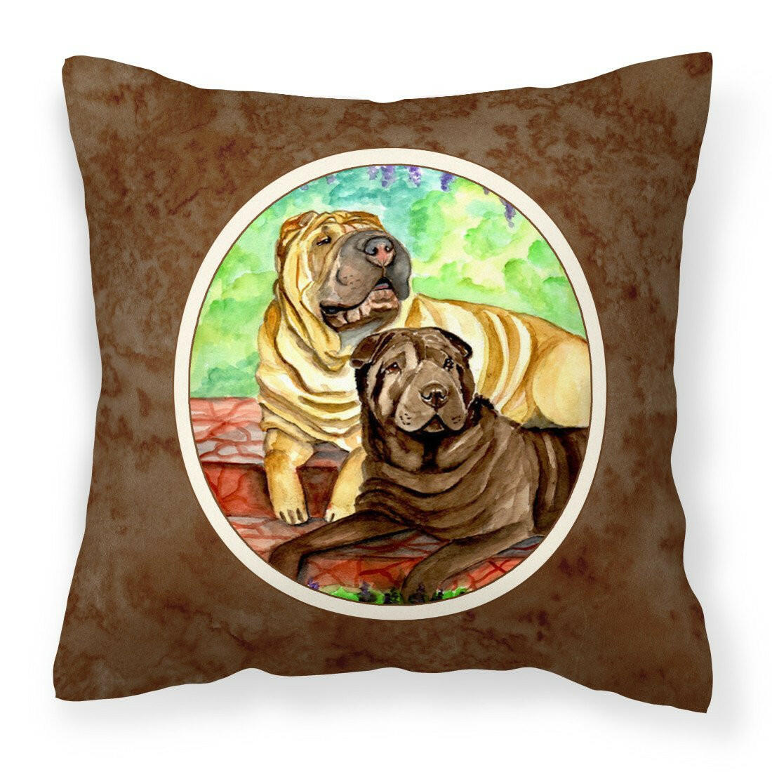 Shar Pei Fawn and Chocolate Fabric Decorative Pillow 7070PW1414 - the-store.com