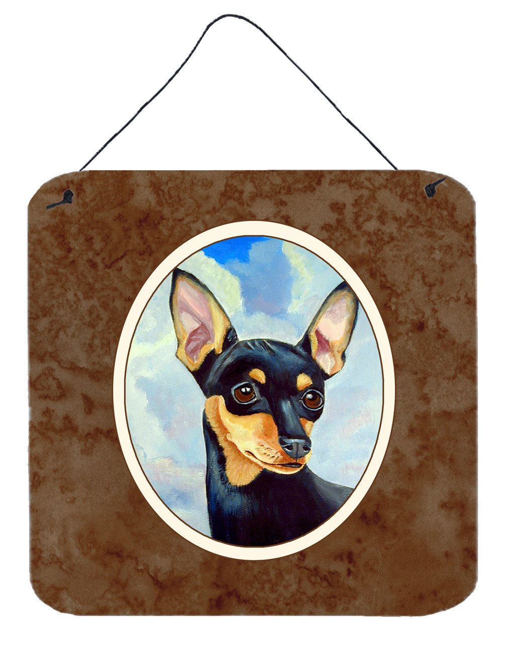 Min Pin Black and Tan Wall or Door Hanging Prints 7073DS66 by Caroline&#39;s Treasures