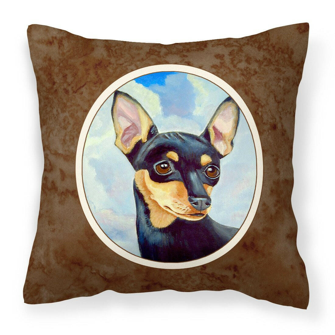 Min Pin Black and Tan Fabric Decorative Pillow 7073PW1414 - the-store.com