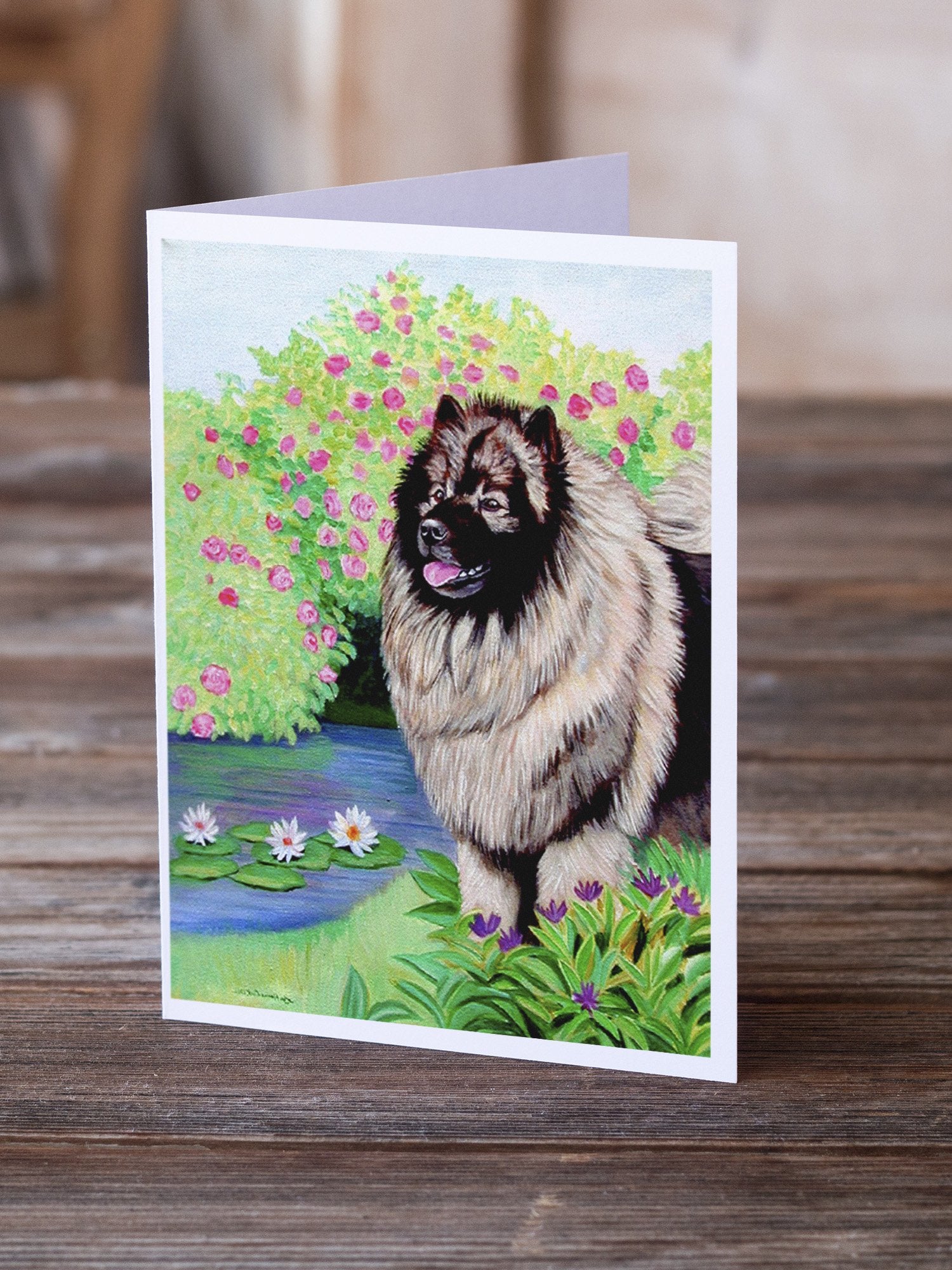 Keeshond  Greeting Cards and Envelopes Pack of 8 - the-store.com