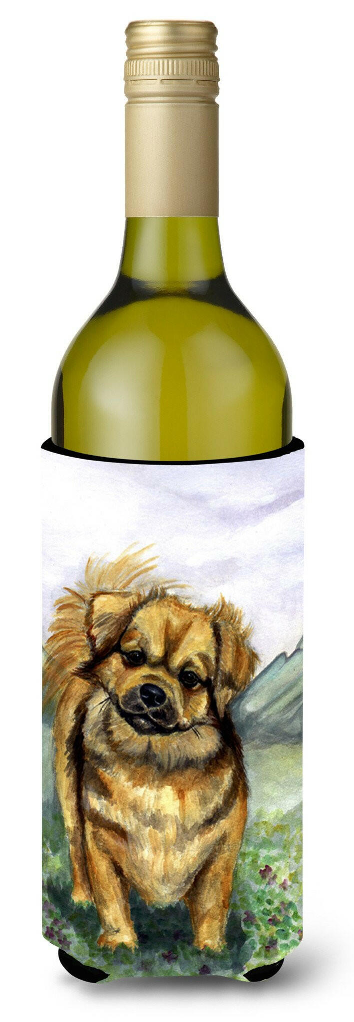 Tibetan Spaniel Wine Bottle Beverage Insulator Beverage Insulator Hugger by Caroline&#39;s Treasures