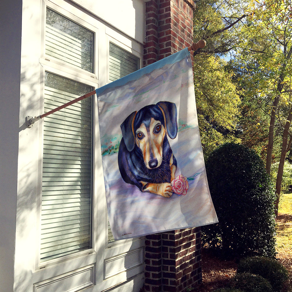 Black and Cream Dachshund Flag Canvas House Size  the-store.com.