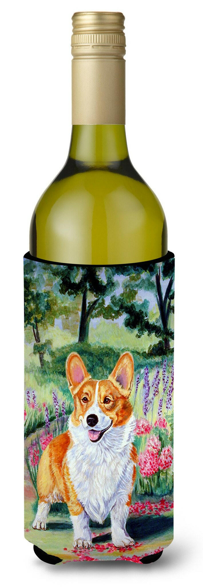 Pembroke Corgi Springtime Wine Bottle Beverage Insulator Beverage Insulator Hugger by Caroline&#39;s Treasures