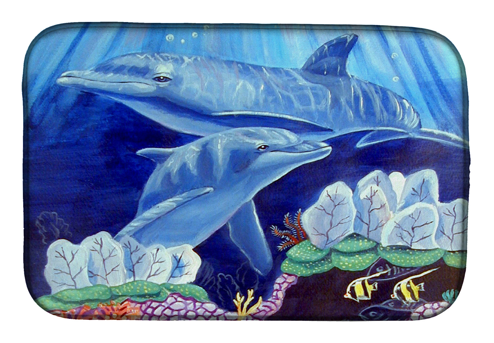 Dolphin under the sea Dish Drying Mat 7080DDM  the-store.com.