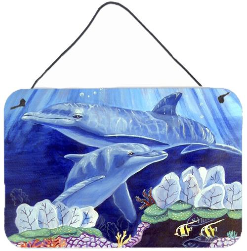 Dolphin under the sea Aluminium Metal Wall or Door Hanging Prints by Caroline&#39;s Treasures