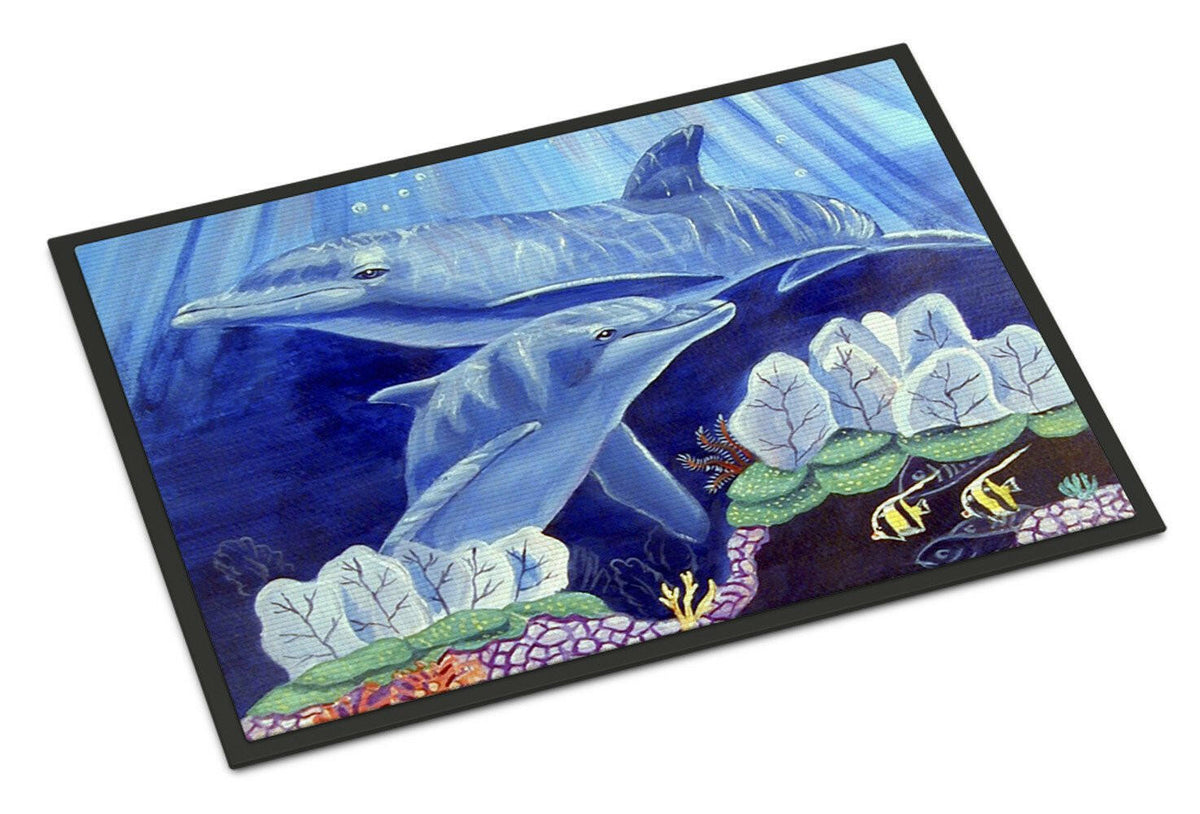 Dolphin under the sea Indoor or Outdoor Mat 24x36 Doormat - the-store.com