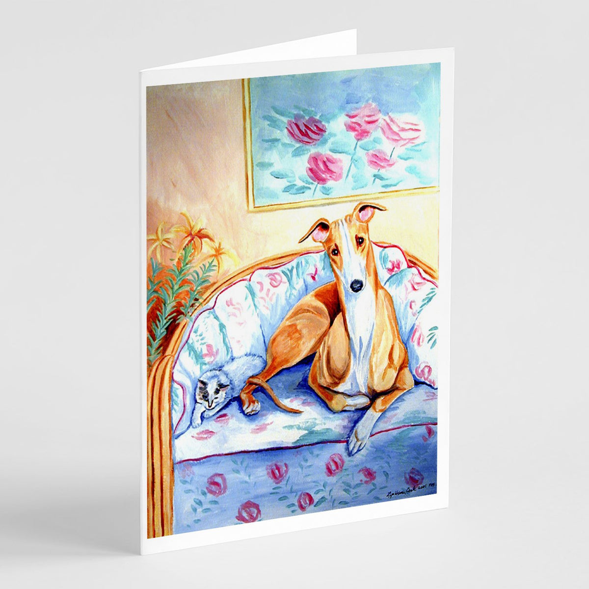 Buy this Whippet Waiting on you Greeting Cards and Envelopes Pack of 8