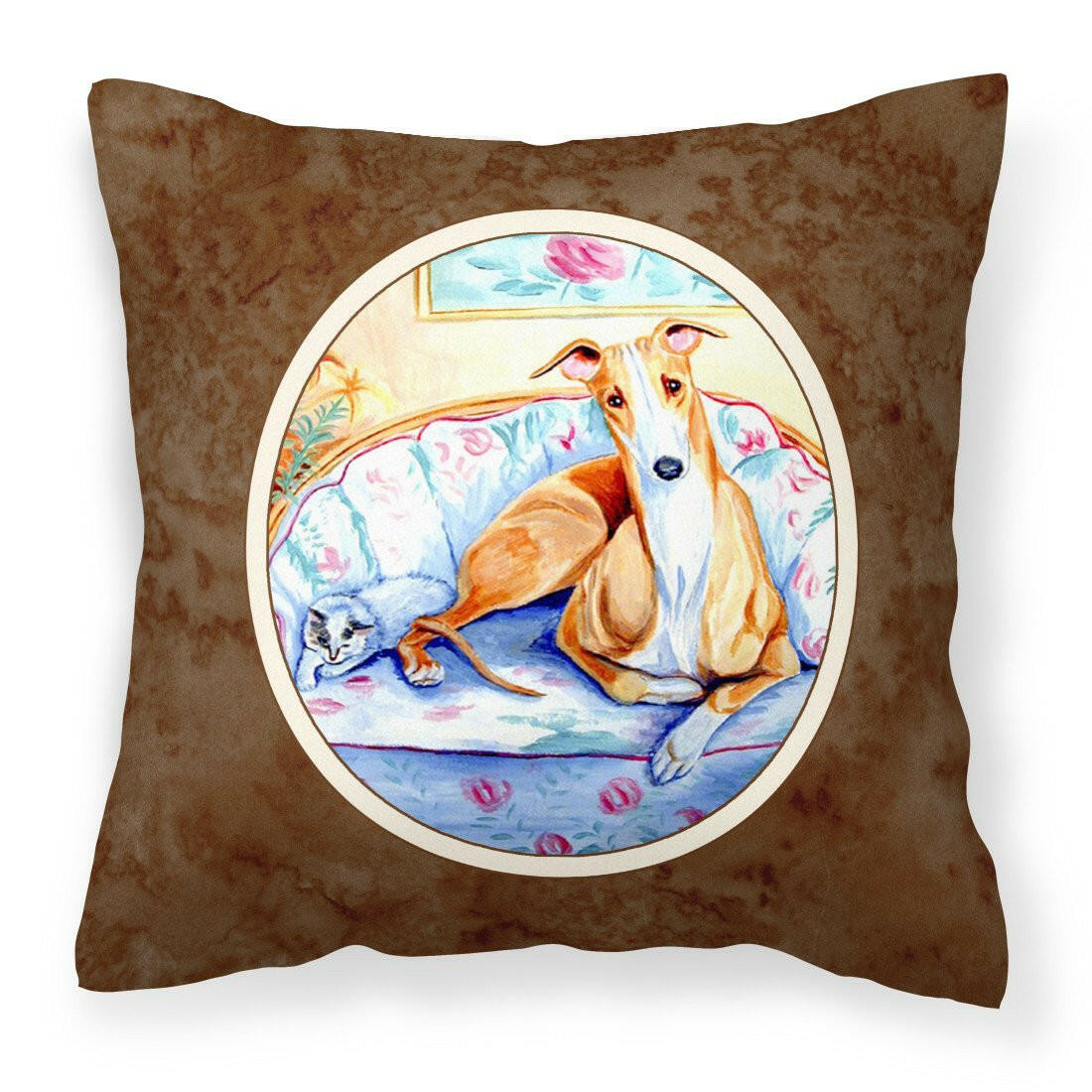 Whippet Waiting on you Fabric Decorative Pillow 7081PW1414 - the-store.com