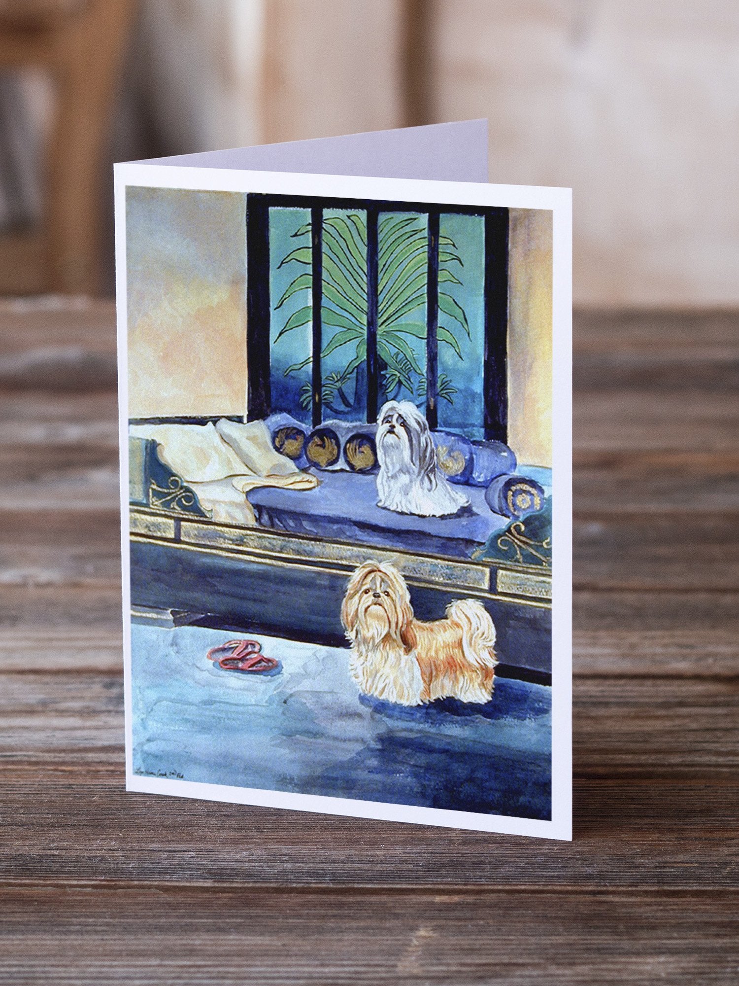 Shih Tzu Double Trouble  Greeting Cards and Envelopes Pack of 8 - the-store.com