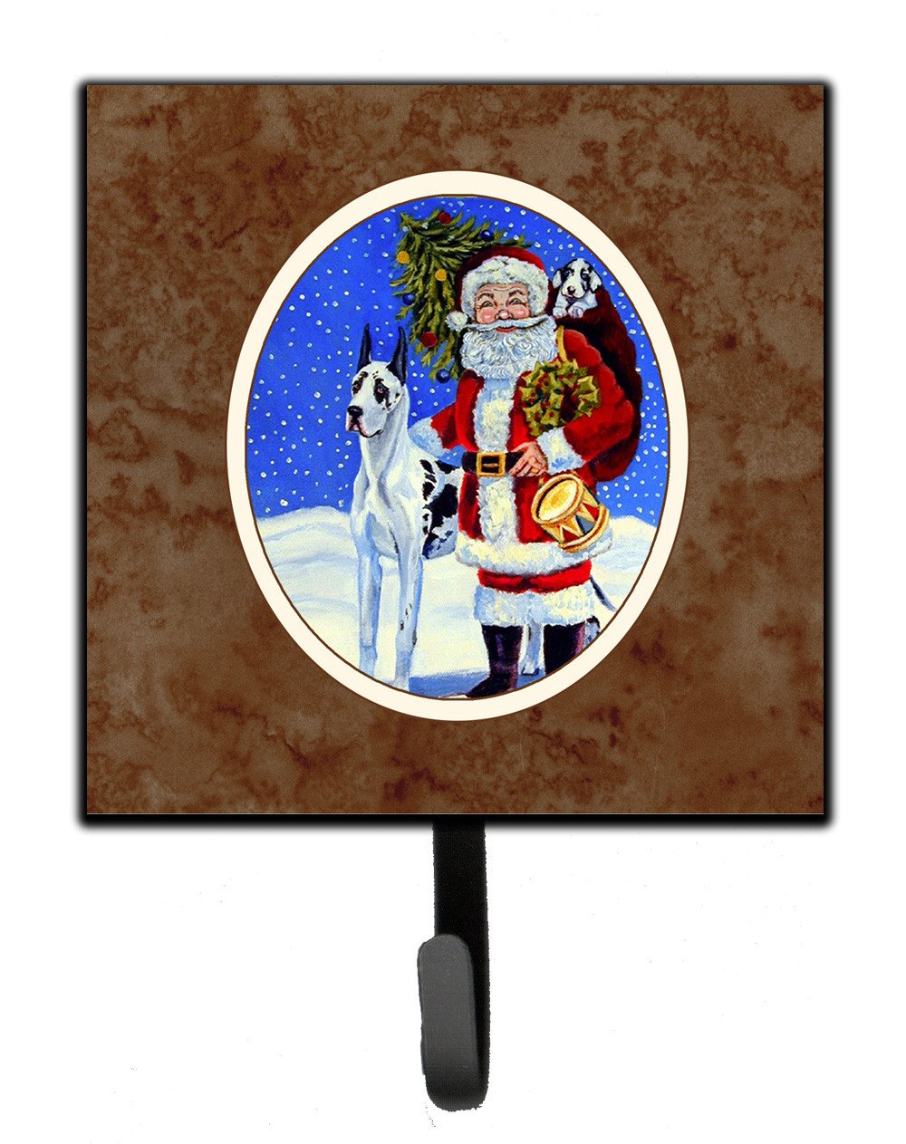 Harlequin Great Dane with Santa Claus Leash or Key Holder 7083SH4 by Caroline&#39;s Treasures