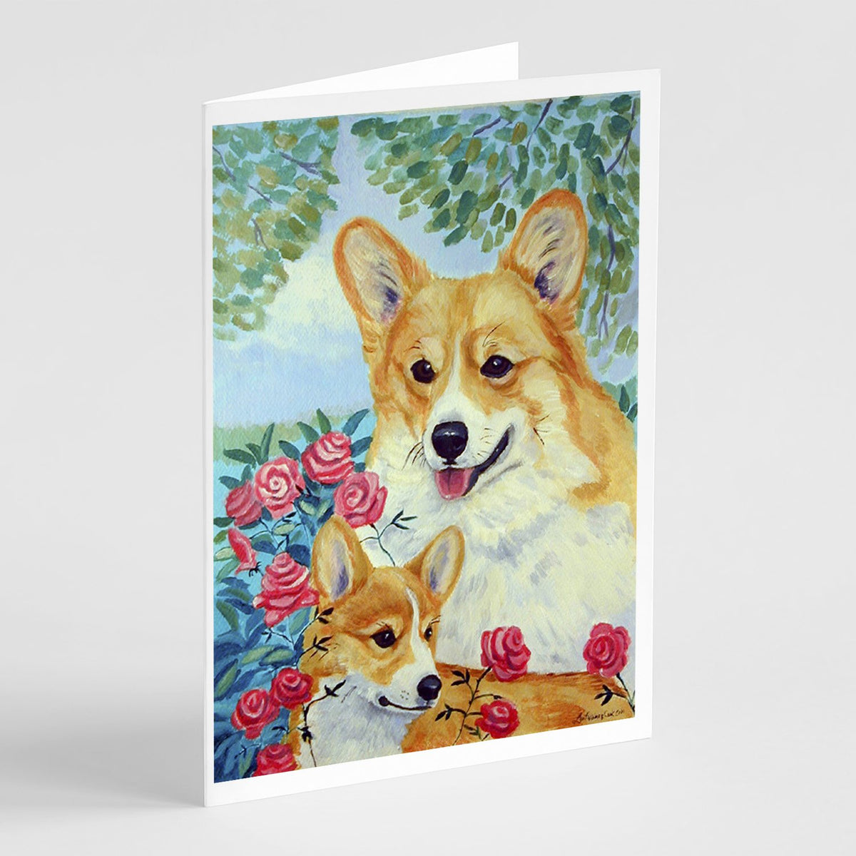 Buy this Corgi Momma loves Roses  Greeting Cards and Envelopes Pack of 8