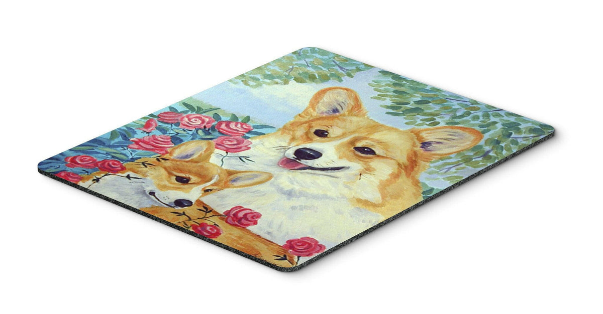 Corgi Momma&#39;s Love and Roses Mouse Pad, Hot Pad or Trivet by Caroline&#39;s Treasures